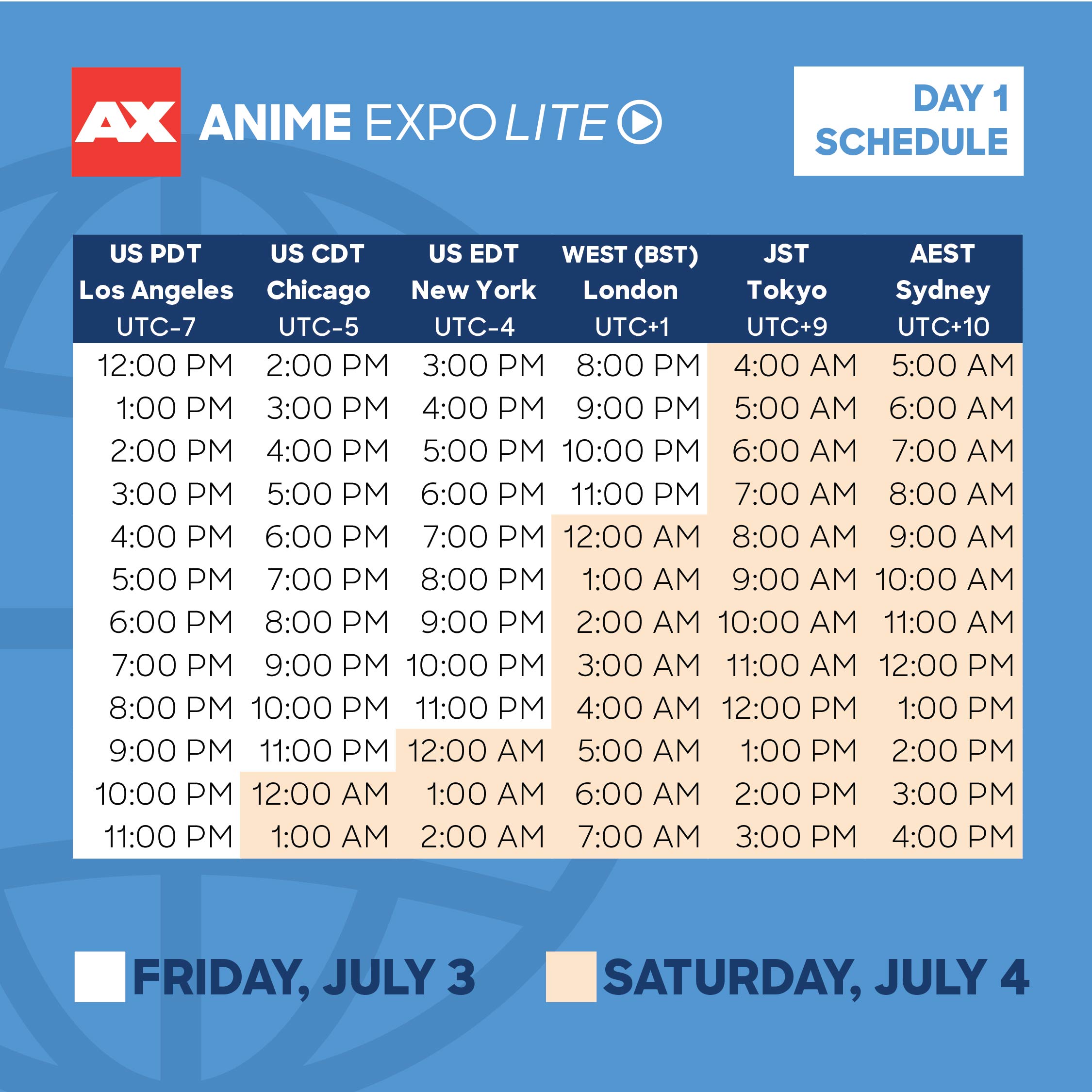 Anime Expo Schedule Pdf