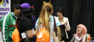Anime Expo | Los Angeles Anime Convention | Queersplay talking to attendees at AX 2016