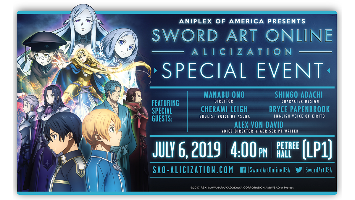 Sword Art Online Alicization Director Manabu Ono and Character  Designer/Chief Animation Director Shingo Adachi Join AX 2019 as Guests of  Honor! - Anime Expo