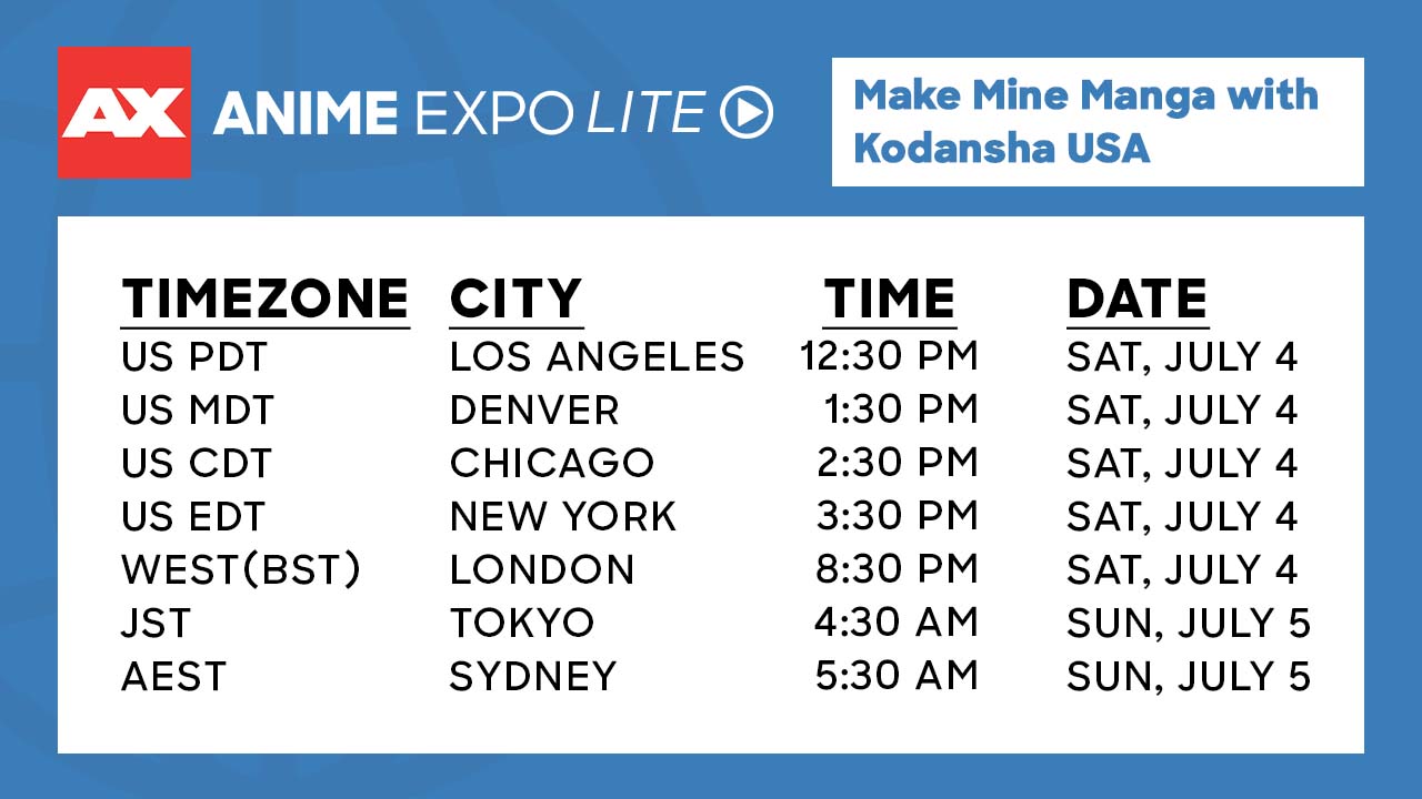 Anime Timetable, Air Times, Chart