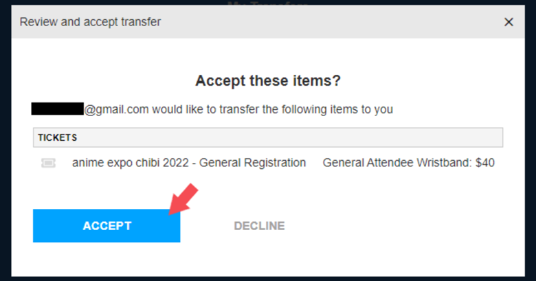 Example: Accept items
