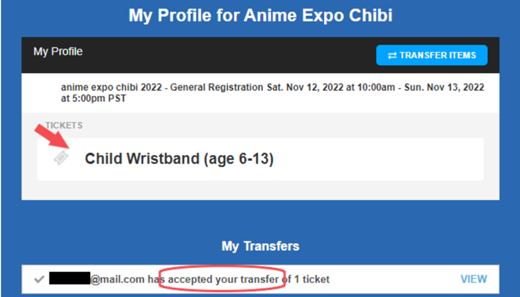 Example: transferred credential